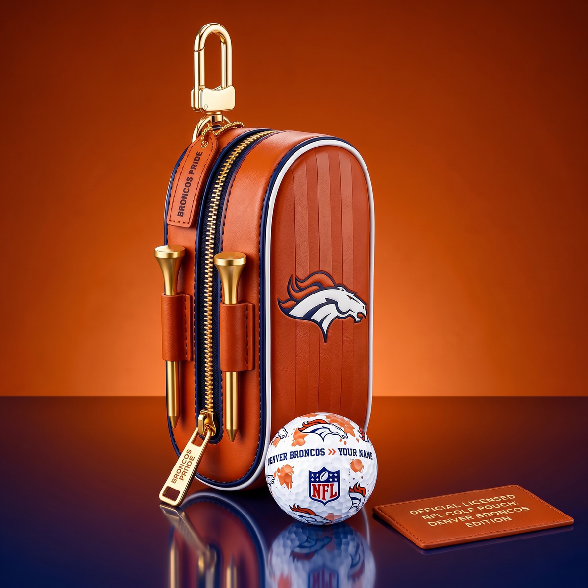 SIGNATURE NFL X DB DELUXE LEATHER GOLF POUCH FOR TOURNAMENT