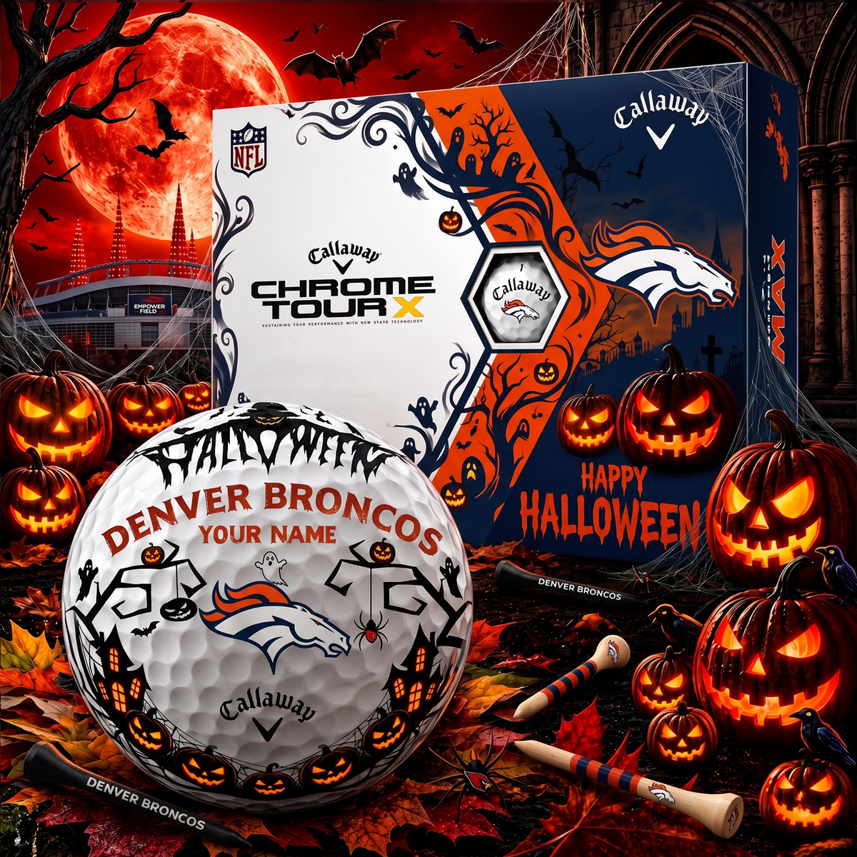 SIGNATURE NFL X DB EXCLUSIVE PERSONALIZED HALLOWEEN HORROR FAIRWAY GOLF BALL COLLECTION