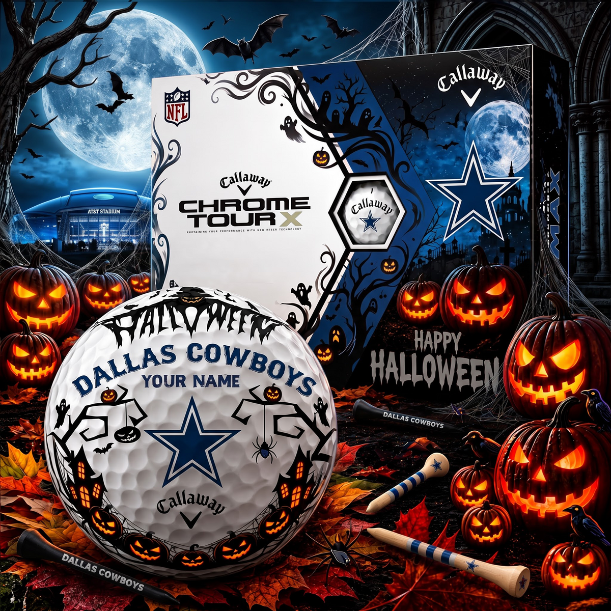 SIGNATURE NFL X DC EXCLUSIVE PERSONALIZED HALLOWEEN HORROR FAIRWAY GOLF BALL COLLECTION