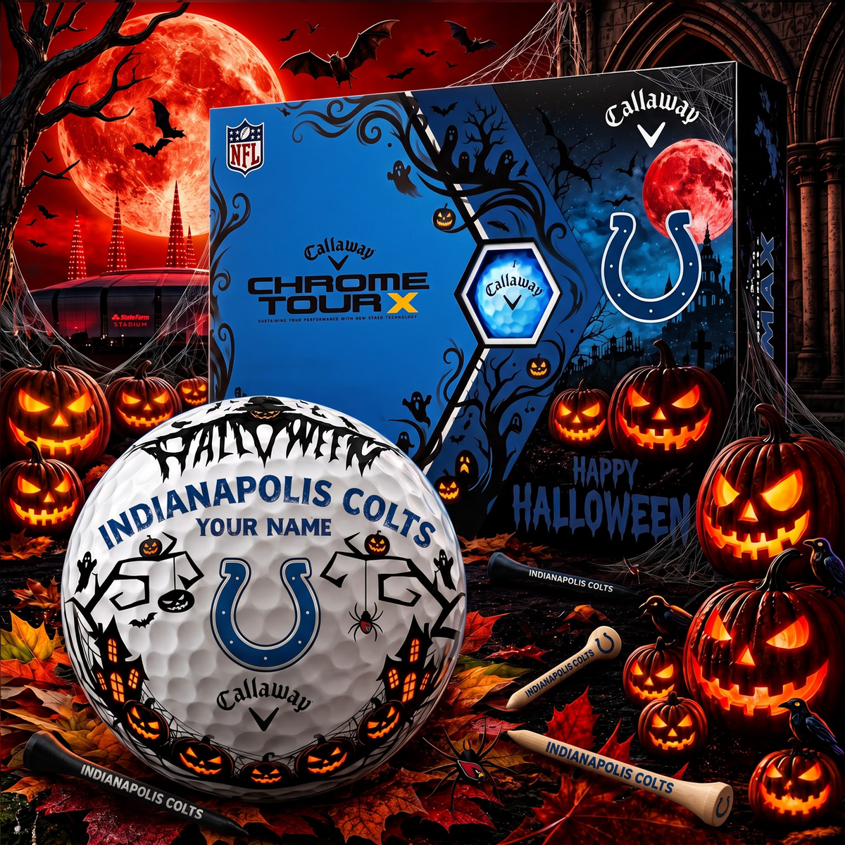 SIGNATURE NFL X IC EXCLUSIVE PERSONALIZED HALLOWEEN HORROR FAIRWAY GOLF BALL COLLECTION