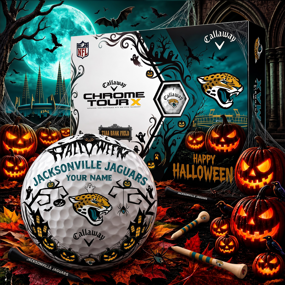 SIGNATURE NFL X JJ EXCLUSIVE PERSONALIZED HALLOWEEN HORROR FAIRWAY GOLF BALL COLLECTION