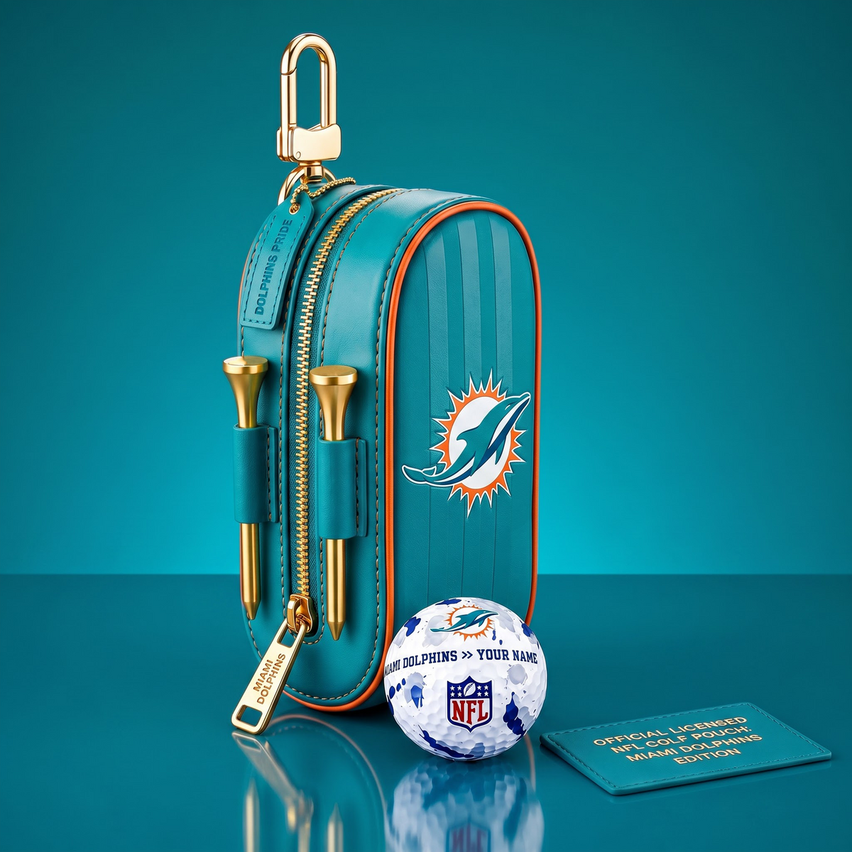 SIGNATURE NFL X MD DELUXE LEATHER GOLF POUCH FOR TOURNAMENT