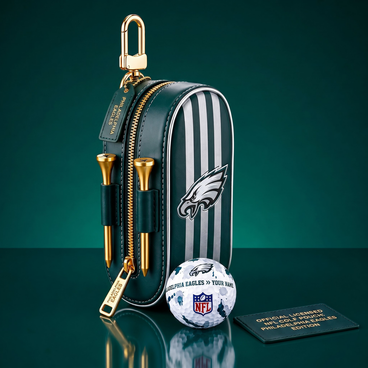 SIGNATURE NFL X PE DELUXE LEATHER GOLF POUCH FOR TOURNAMENT