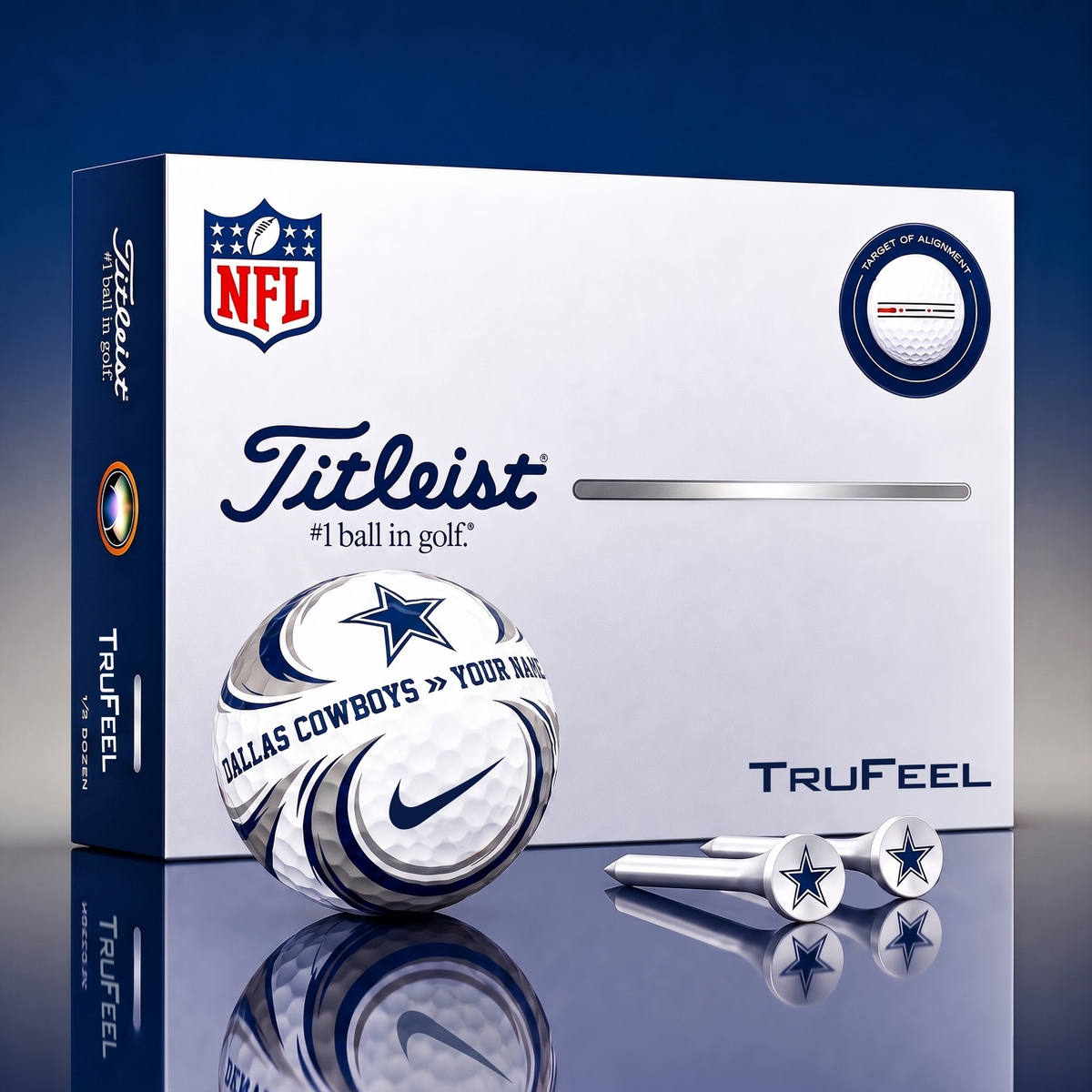 SIGNATURE NFL X DC DELUXE PERSONALIZED GOLF BALL LIMITED EDITION V4 NDT VHM 150826