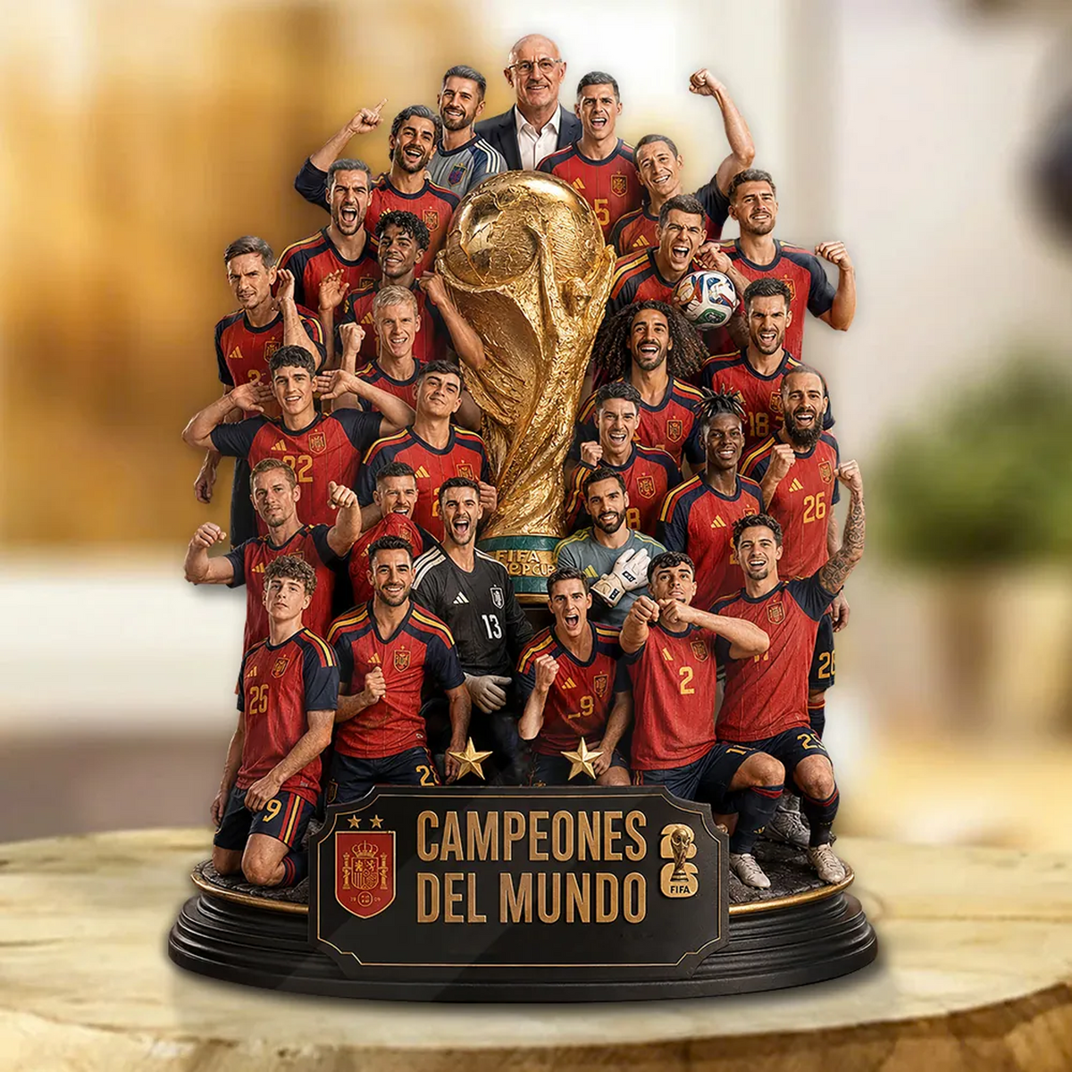 Spain National Team 2026 FIFA World Cup Champions Custom Shape Acrylic Plaque V5