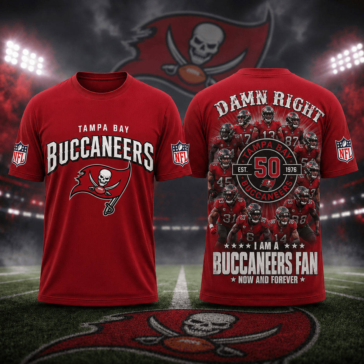 TB x NFL Damn Right Forever Fan 3D Shirt