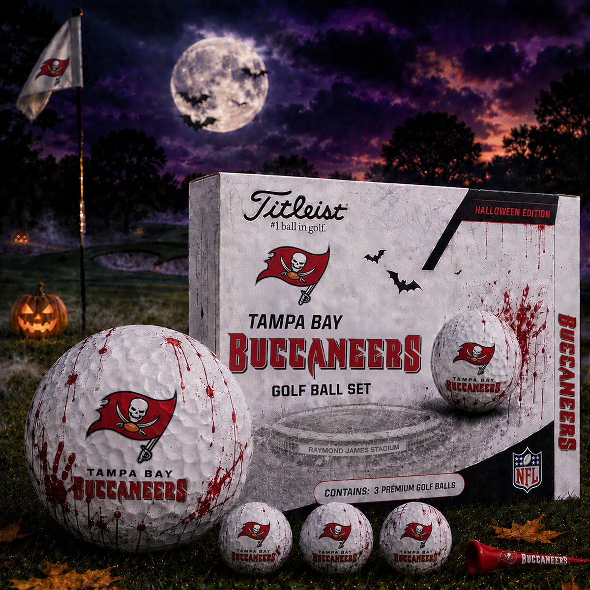 TB x NFL Halloween Edition Golf Ball Set 3 Premium Golf Balls