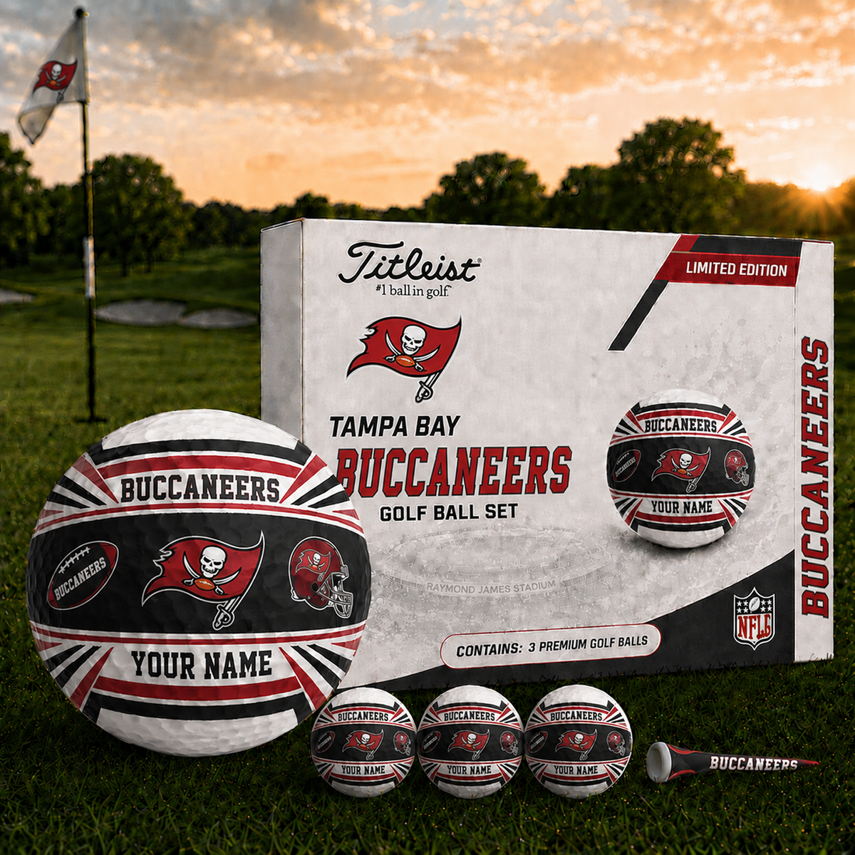 TB x NFL Inspired Golf Ball Set 3 Premium Golf Balls V2