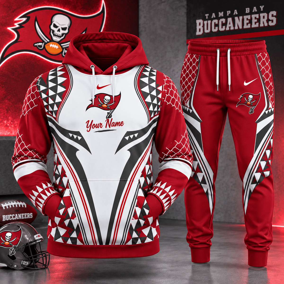 TB x NFL Premium Football Graphic Hoodie & Jogger Set Fan Game Day Sportswear Outfit