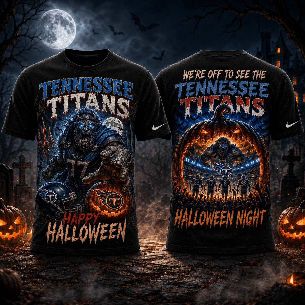 TEN x NFL Halloween Game Day 3D Shirt