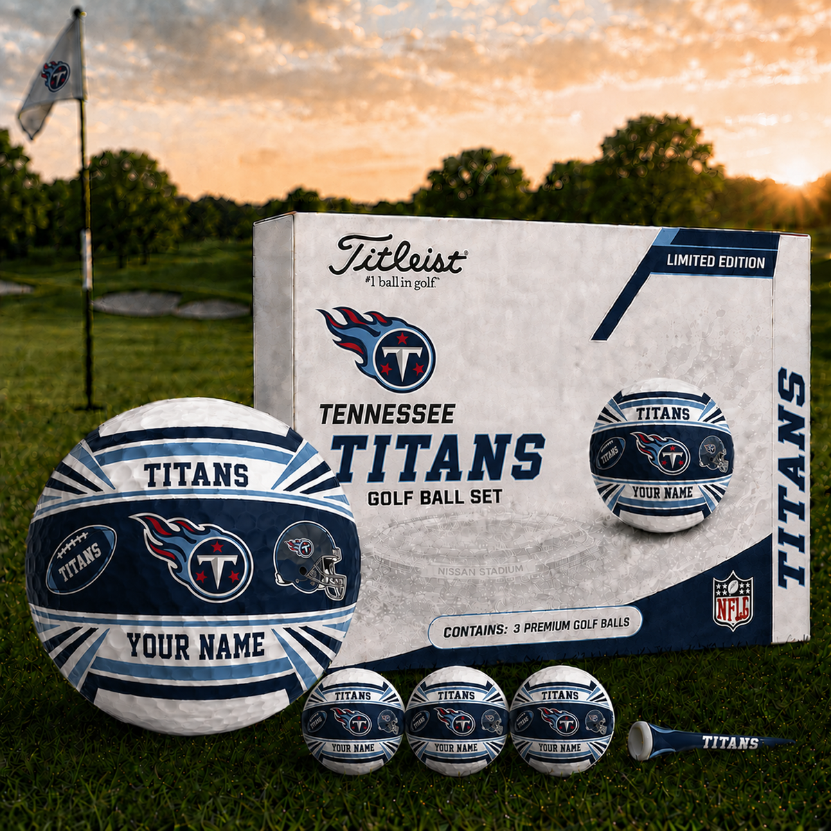 TEN x NFL Inspired Golf Ball Set 3 Premium Golf Balls V2