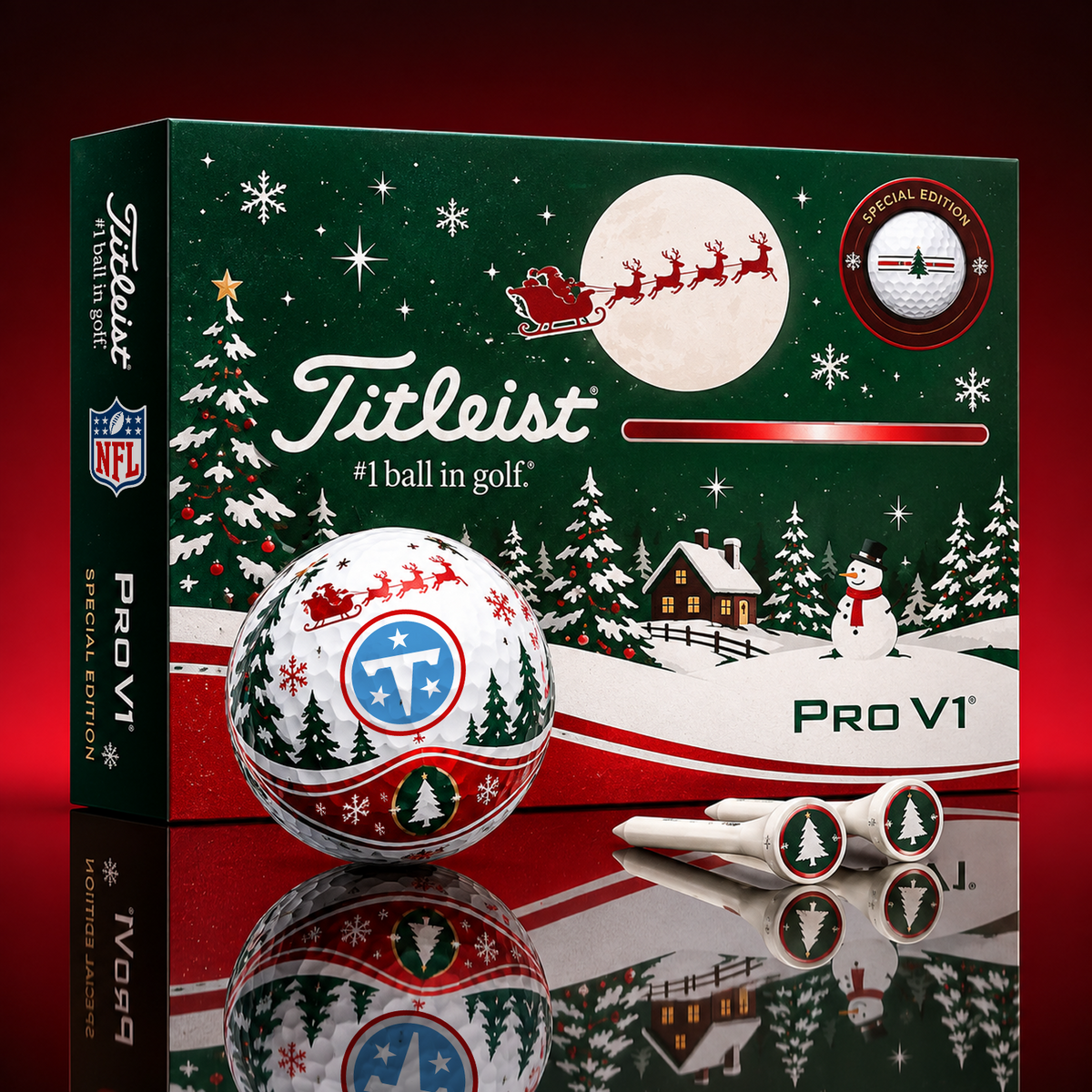 TEN x NFL PERSONALIZED GOLF BALL LIMITED EDITION CHRISTMAS V2