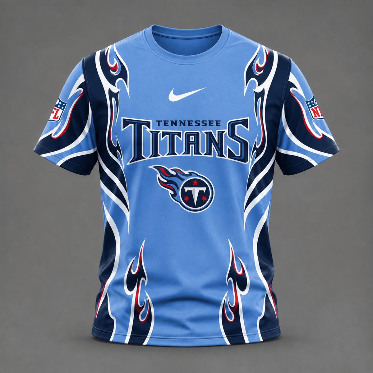 TEN x NFL Premium Football Flame Tribal All Over Print T-Shirt 2208