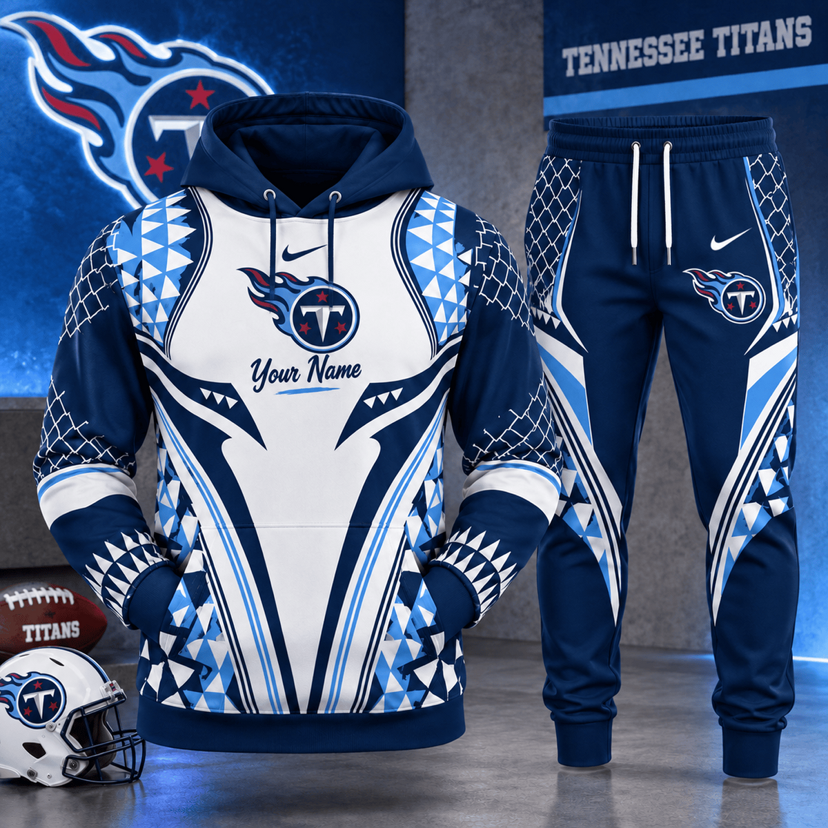 TEN x NFL Premium Football Graphic Hoodie & Jogger Set Fan Game Day Sportswear Outfit