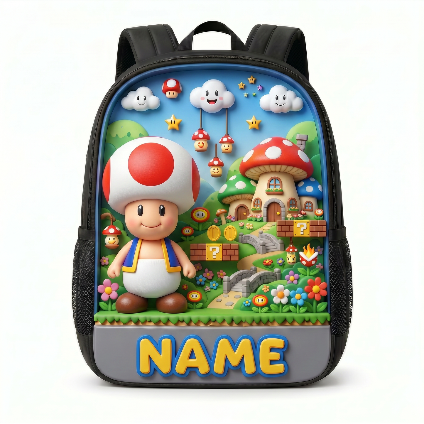 Personalized Kids Backpack, Custom Photo School Backpack With Name, Adventure Game Inspired Bookbag, Back To School Gift For Boys And Girls