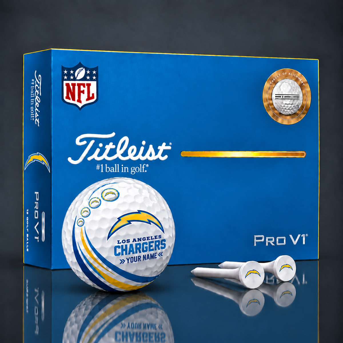 Titleist X Premium NFL LAC PERSONALIZED GOLF BALL LIMITED EDITION V4