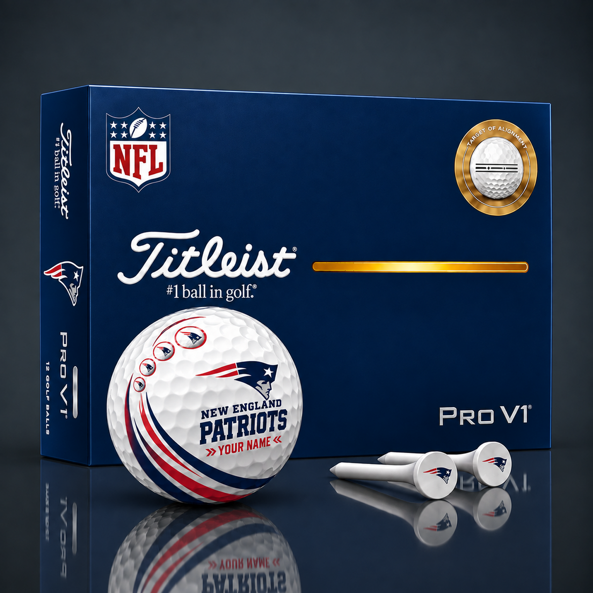 Titleist X Premium NFL NE PERSONALIZED GOLF BALL LIMITED EDITION V4