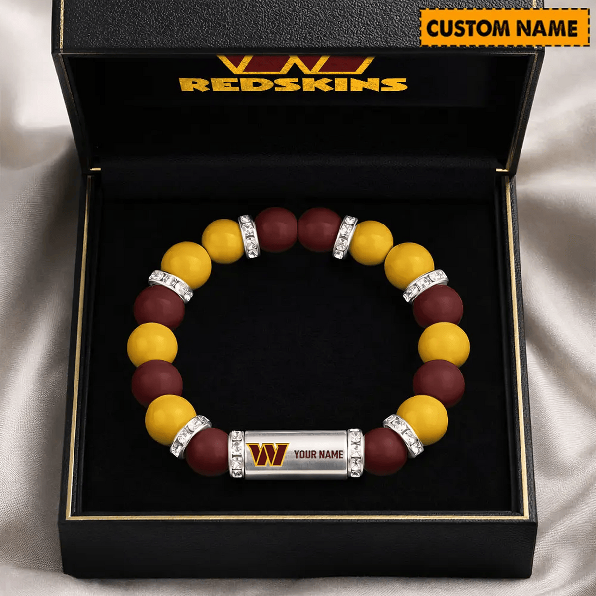 WAS x NFL Custom Name Handcrafted Lucky Energy Bracelet Gift For Fans