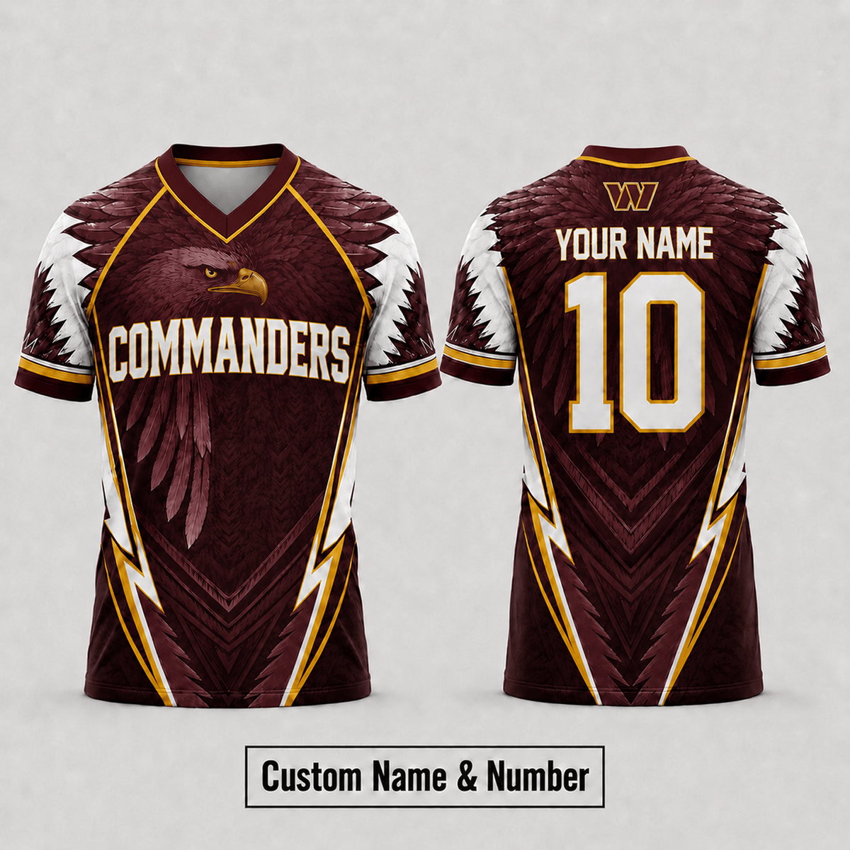 WAS x NFL Premium Custom Name And Number Jersey For Fierce Football Fans