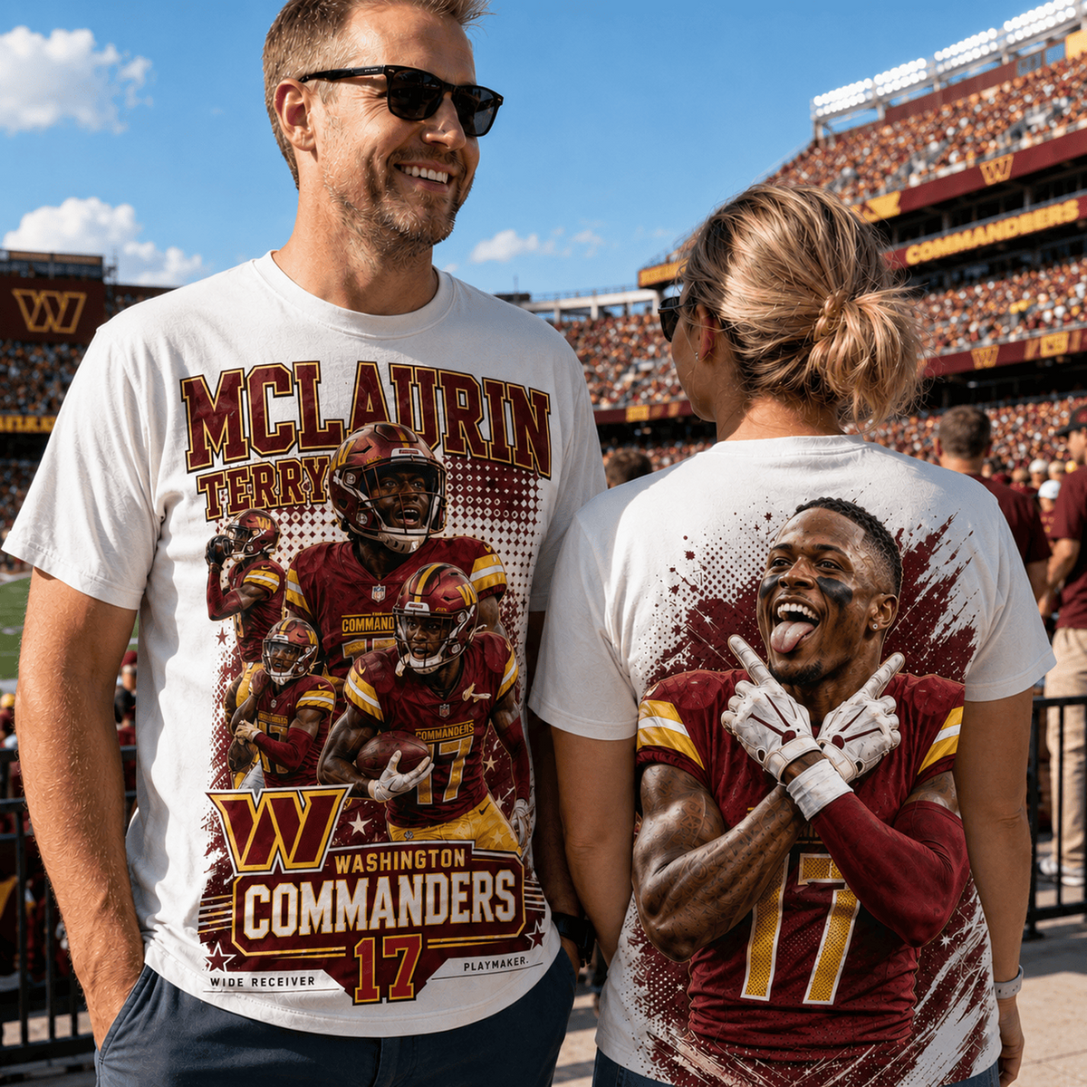 WAS x NFL Premium Football Player Graphic Shirt