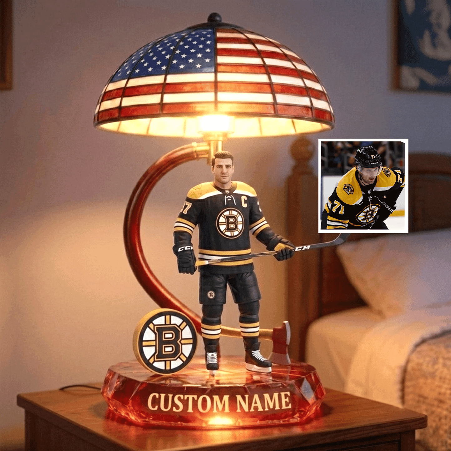 Premium NHL Hockey Player Personalized Acrylic LED Night Light NMD CTKT