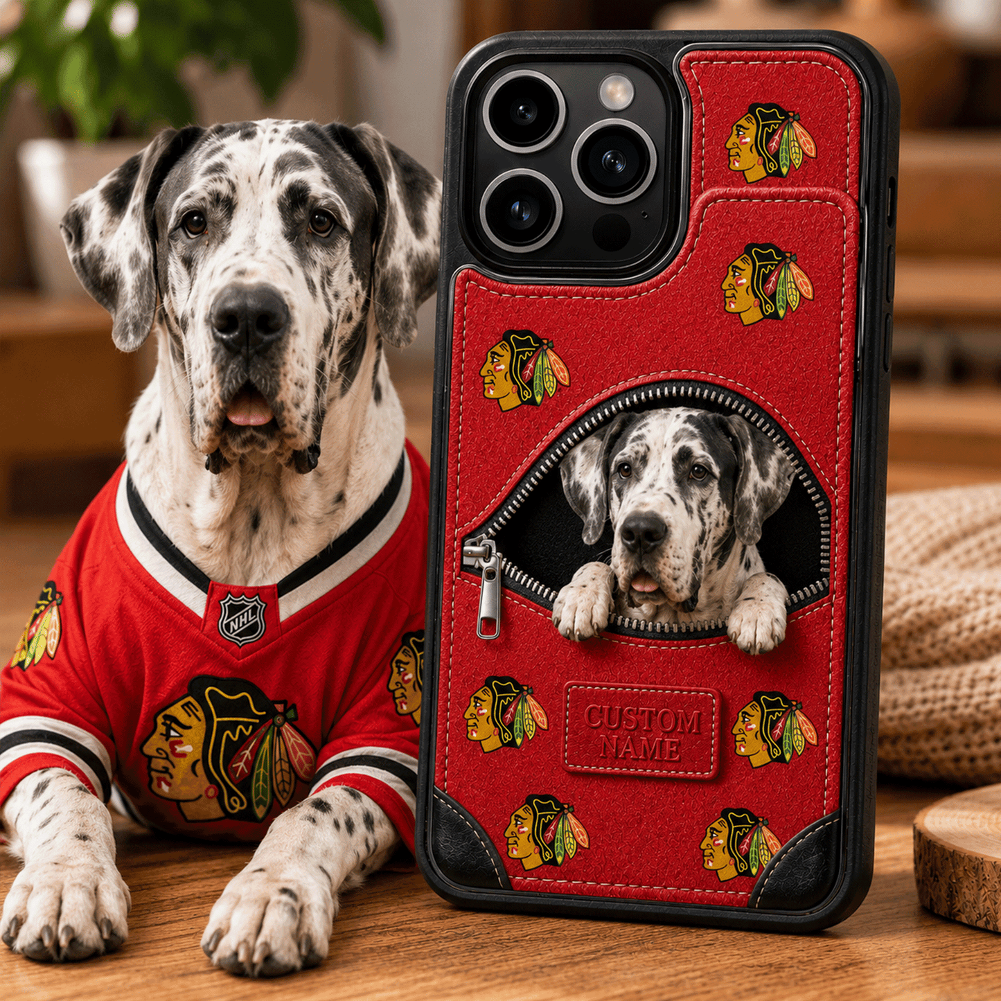 Premium NHL Personalized Pet Fully Printed Wallet Phone Case NMD CTKT