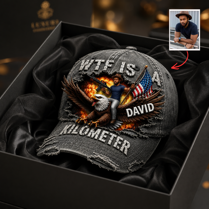Custom WTF Is A Kilometer Washed Cap - Personalized 4th of July Hat BQH
