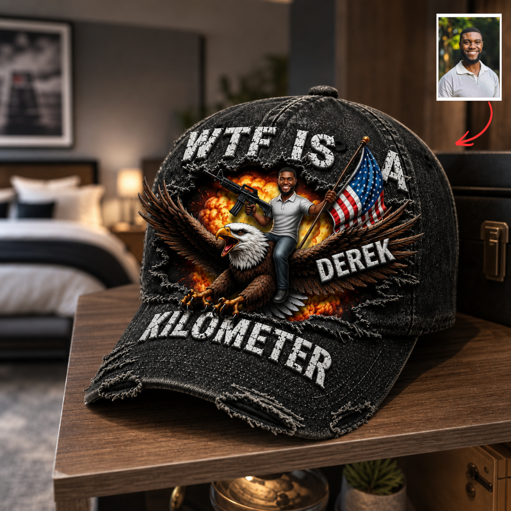 Custom WTF Is A Kilometer Washed Cap - Personalized 4th of July Hat BQH