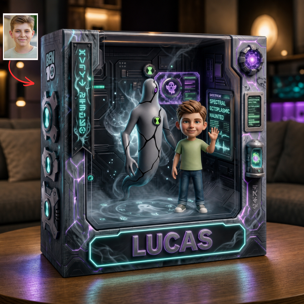 Custom Photo Acrylic Plaque, Personalized Alien Hero Collectible, Cartoon Action Figure Style Gift, Custom Fan Display Decor, Sci-Fi Inspired Acrylic Plaque Gift For Fans BQH