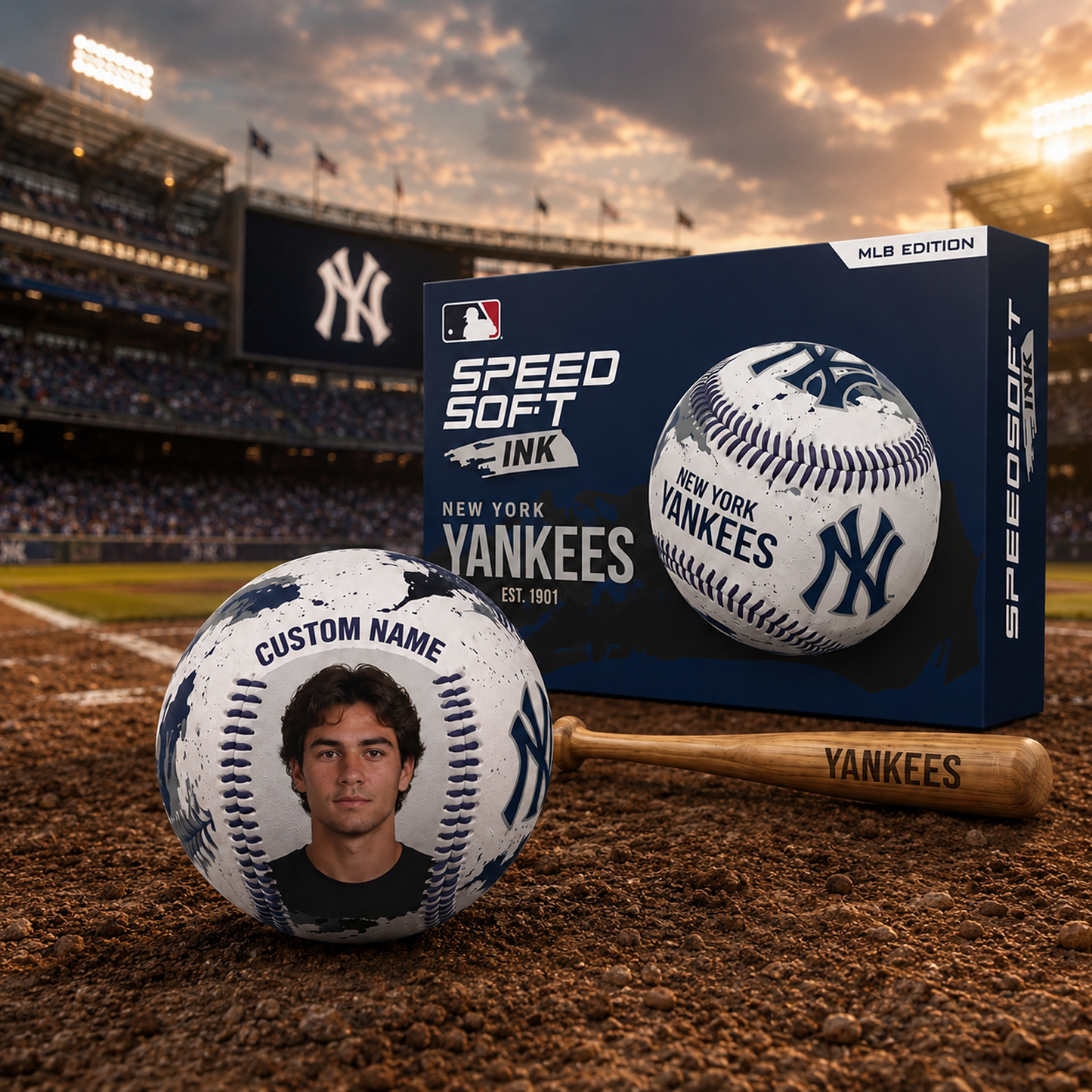 MLB Premium SpeedSoft Ink Personalized Ball Gift Set 1607 NAK NHT