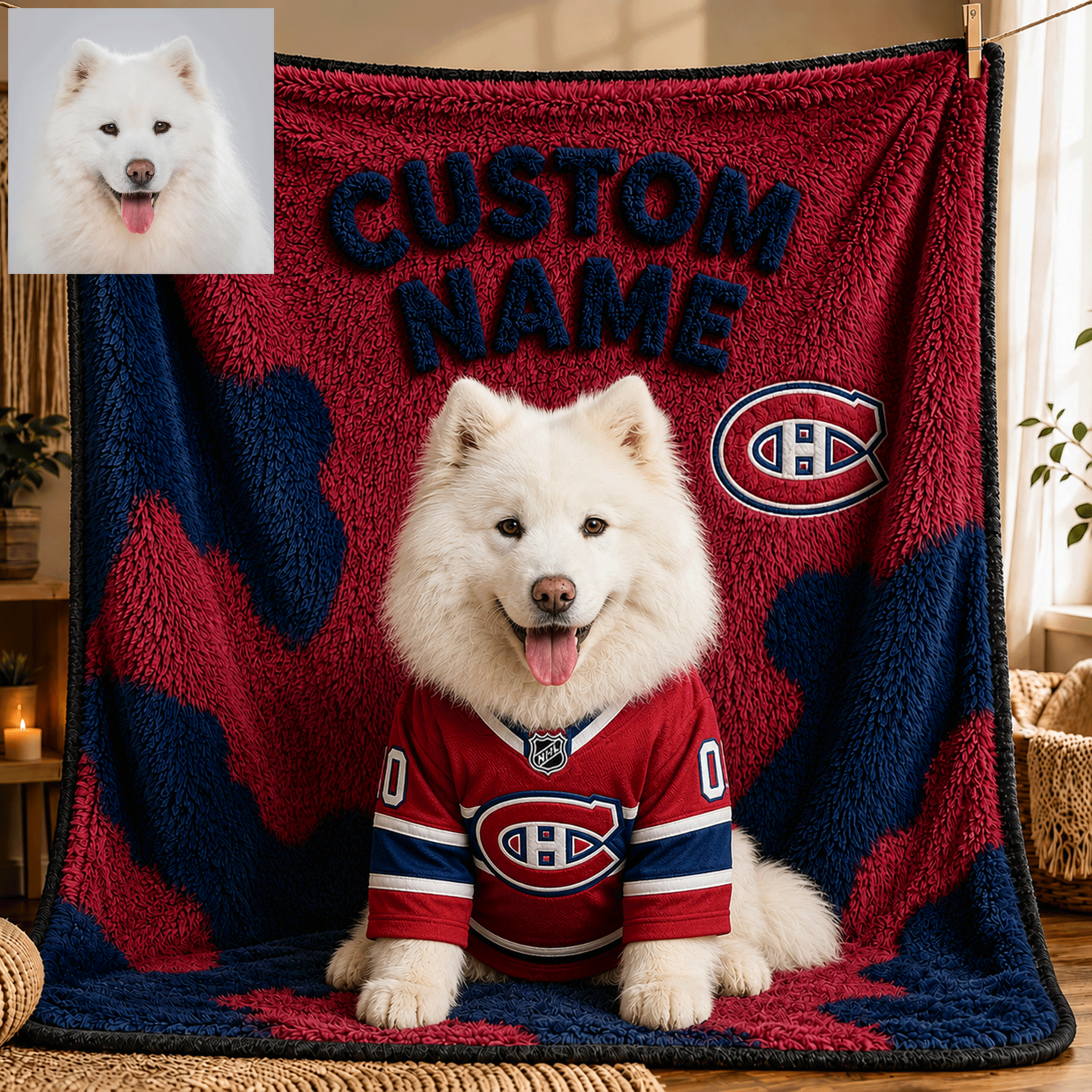 Premium NHL Personalized Pet Blanket NMD CTKT