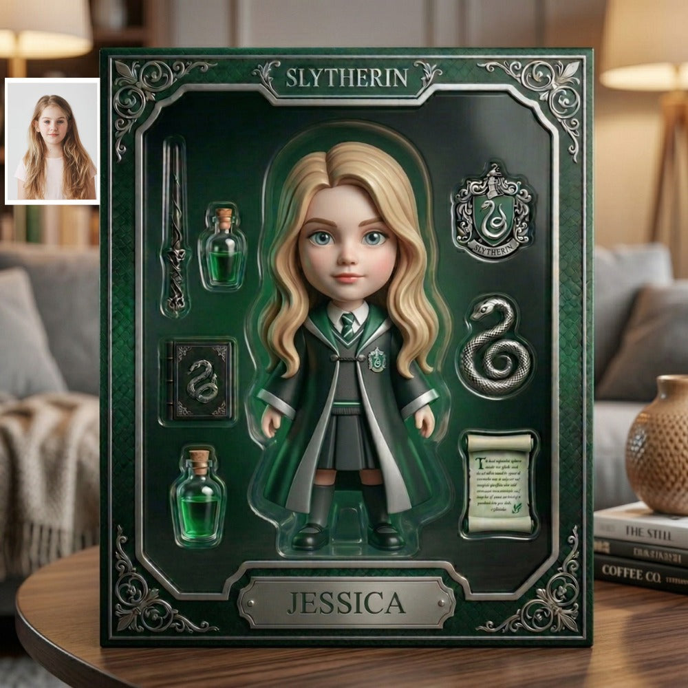 Personalized Magic School Plaque with Photo & Name – Custom Wizard Character Gift BQH