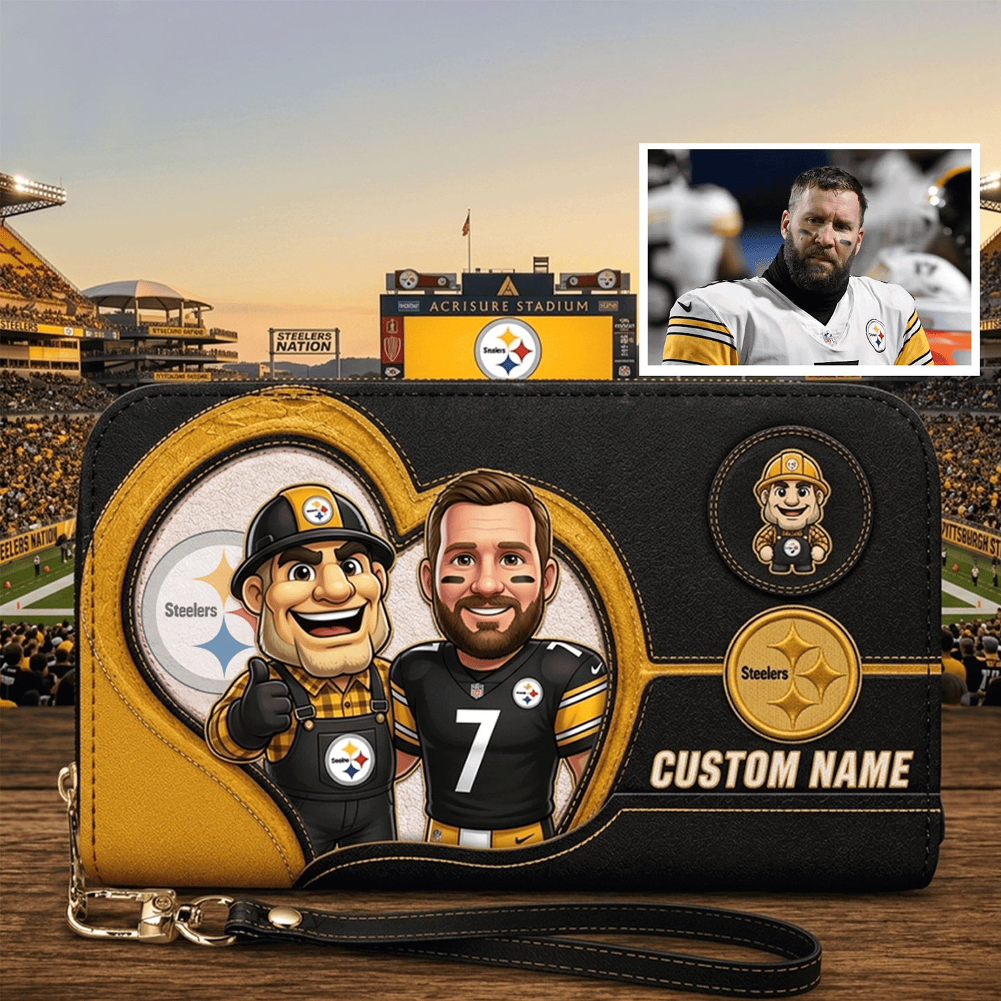 Premium NFL Personalized Leather Long Wallet NMD CTKT