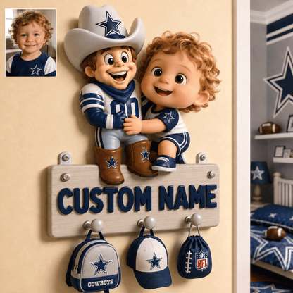 Premium NFL Personalized Kid Custom Shaped Hanging Rack NMD CTKT
