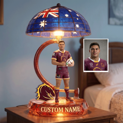 Premium NRL Rugby Player Personalized Acrylic LED Night Light NMD CTKT