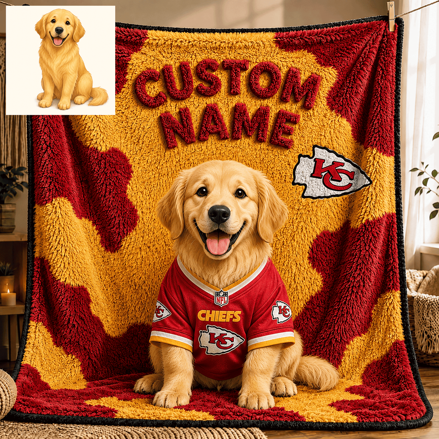 Premium NFL Personalized Pet Blanket NMD CTKT