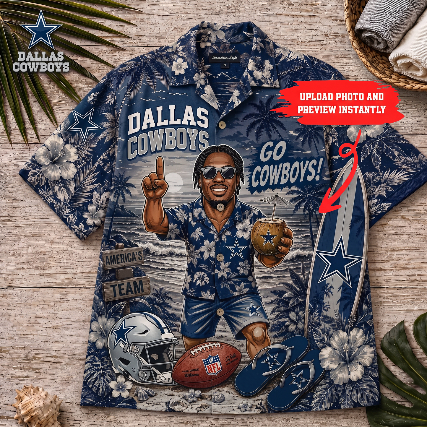 Premium NFL Personalized Tropical Beach Hawaiian Shirt NMD TTV
