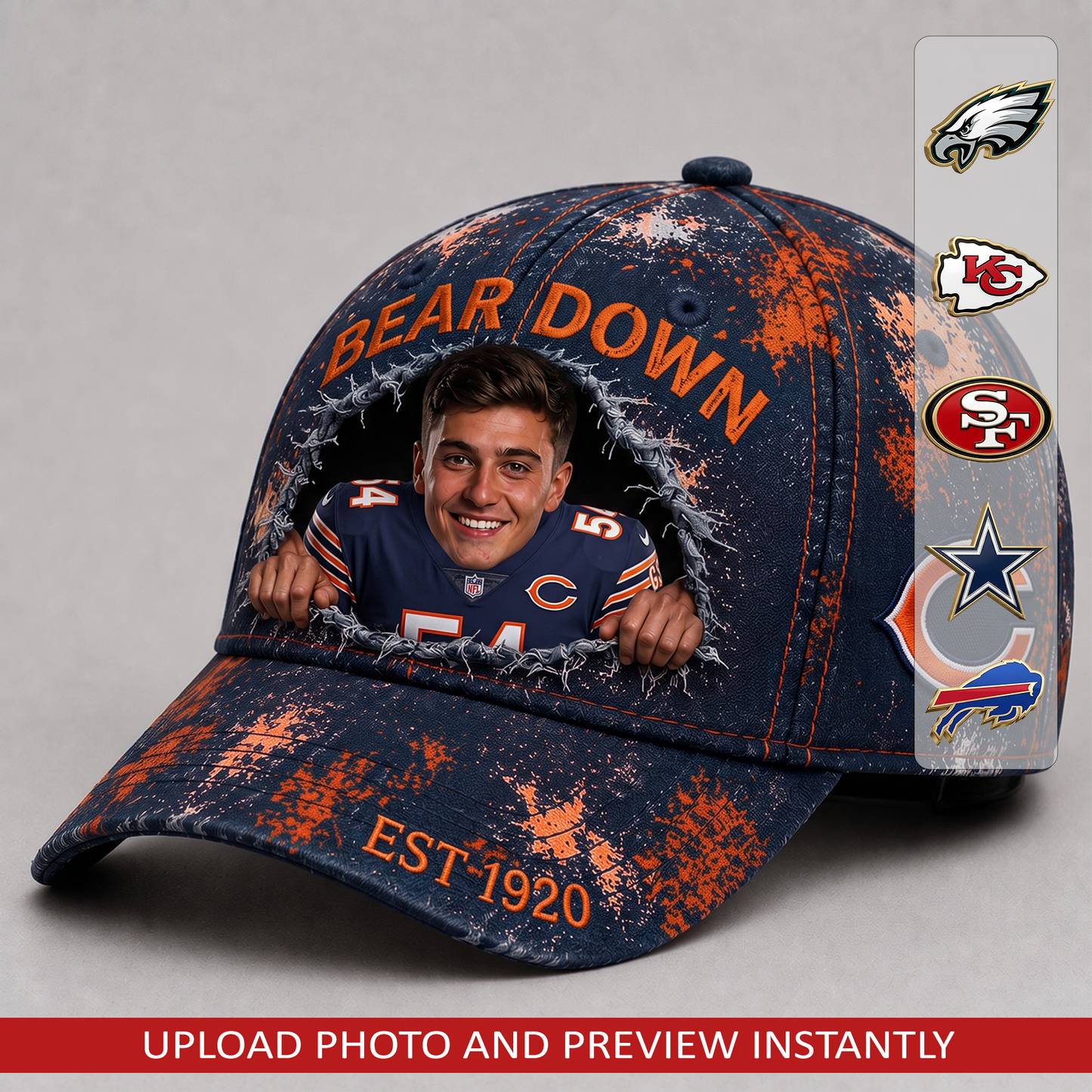 Personalized NFL Sun Hat - Gift for Football Fans 0807 NAK NHT V2