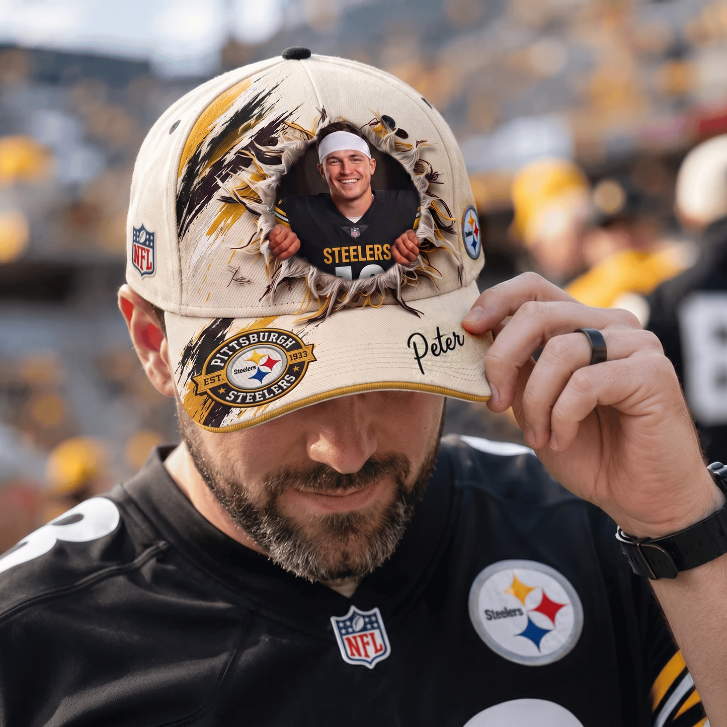 Personalized NFL Sun Hat - Custom Name & Face Gift for Football Fans 0607 V4 NAK TTT