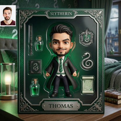 Personalized Magic School Plaque with Photo & Name – Custom Wizard Character Gift BQH