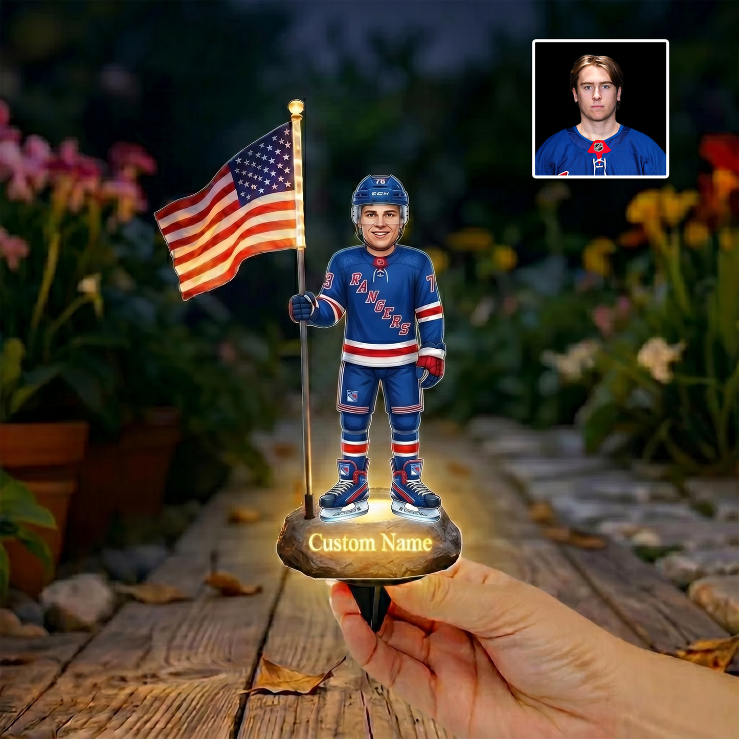 Premium NHL 4th Of July Personalized Acrylic Light NMD TTV
