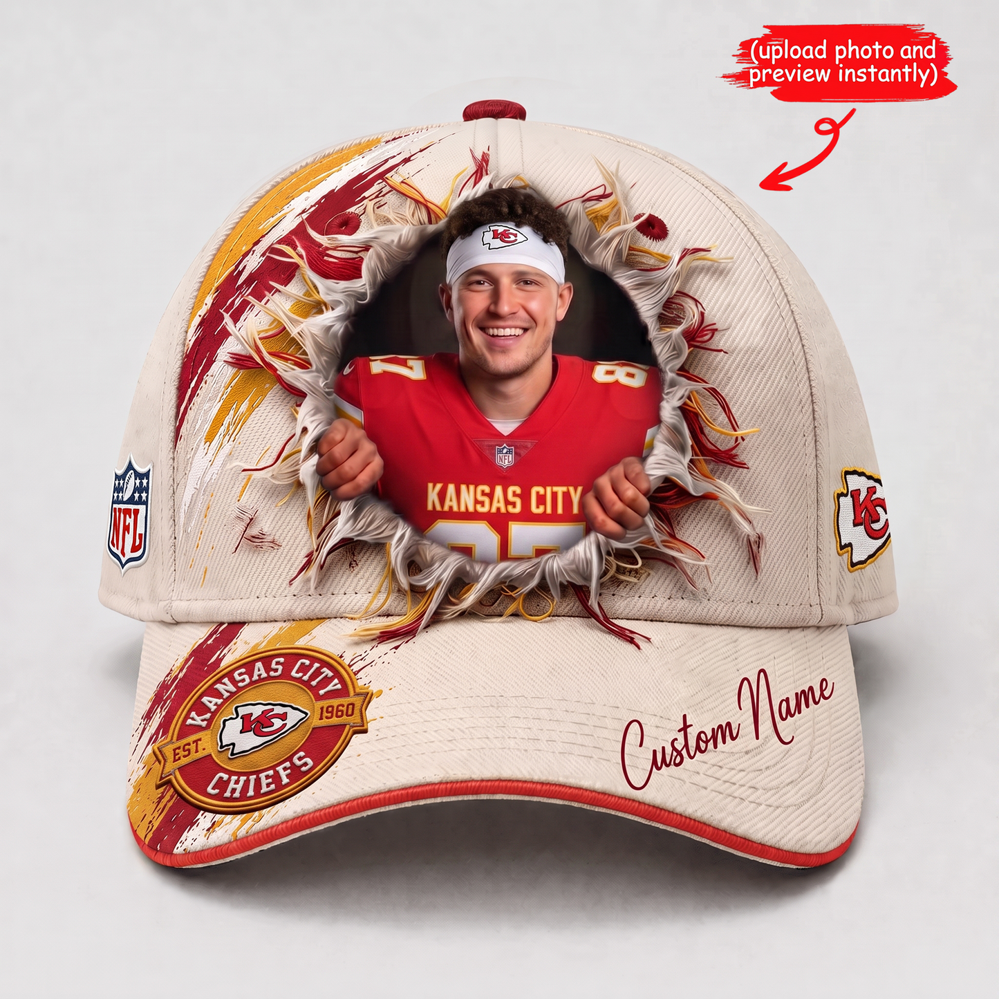 Personalized NFL Sun Hat - Custom Name & Face Gift for Football Fans 0607 V4 NAK TTT