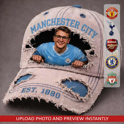 Personalized EPL Sun Hat - Custom Name & Face Gift for Football Fans 0407 NAK NHT