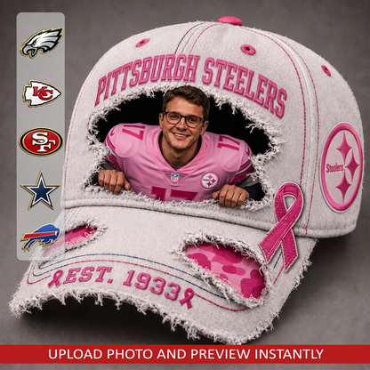 PERSONALIZED NFL EXCLUSIVE BREAST CANCER SURVIOR CAP 1507 NAK NHT