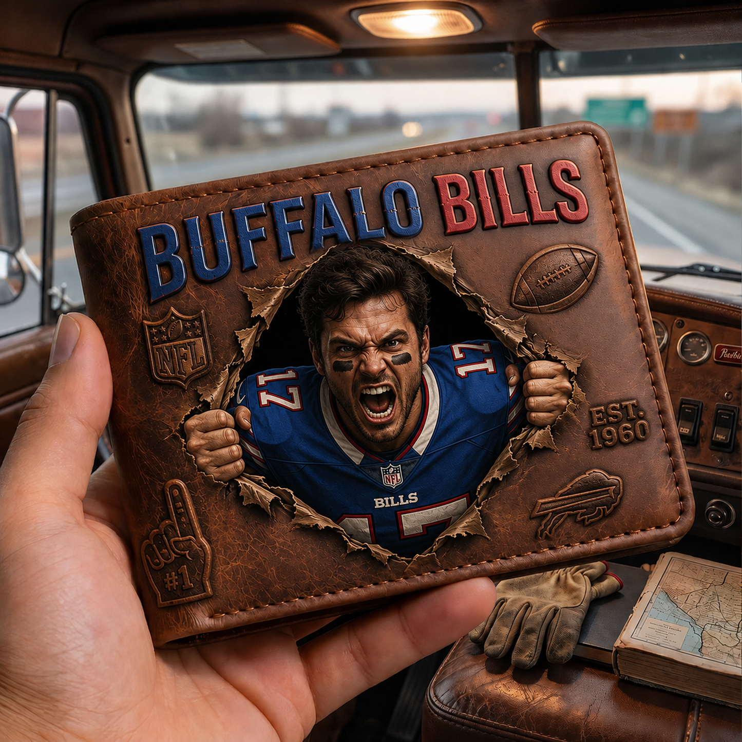 Personalized NFL Football Fan 3D Leather Wallet 1507 NAK NHT