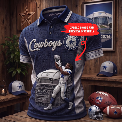 Premium NFL Personalized Player Portrait Stadium Polo Shirt NMD TTV