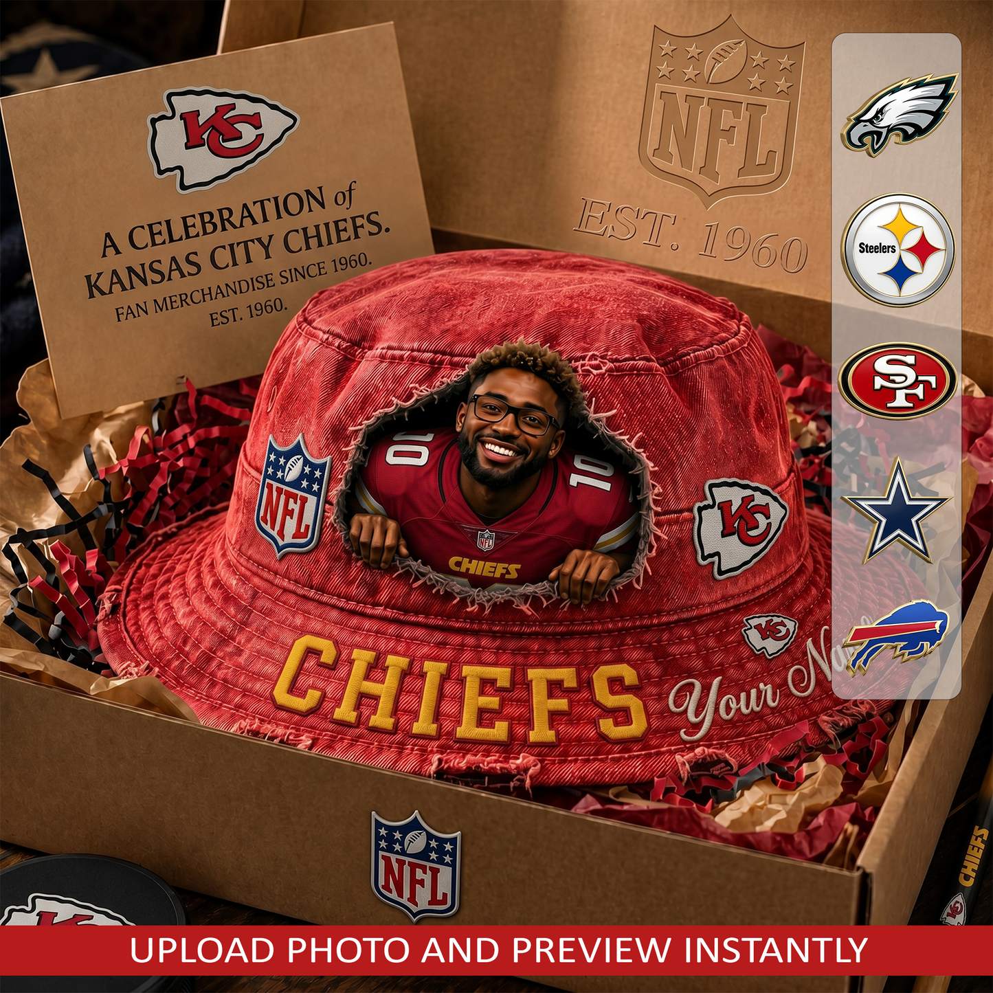 Personalized NFL Premium Bucket Hat 2506 NAK NHT