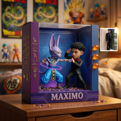 Personalized Anime Plaque Custom Photo – Martial Arts Kid Gift, Custom 3D Character Display, Birthday Gift for Kids, Name Personalized Keepsake
