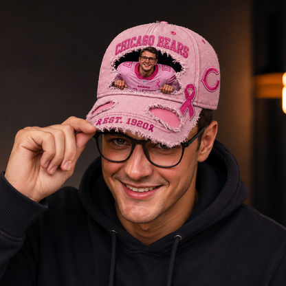 PERSONALIZED NFL EXCLUSIVE BREAST CANCER SURVIOR CAP 1507 NAK NHT V2