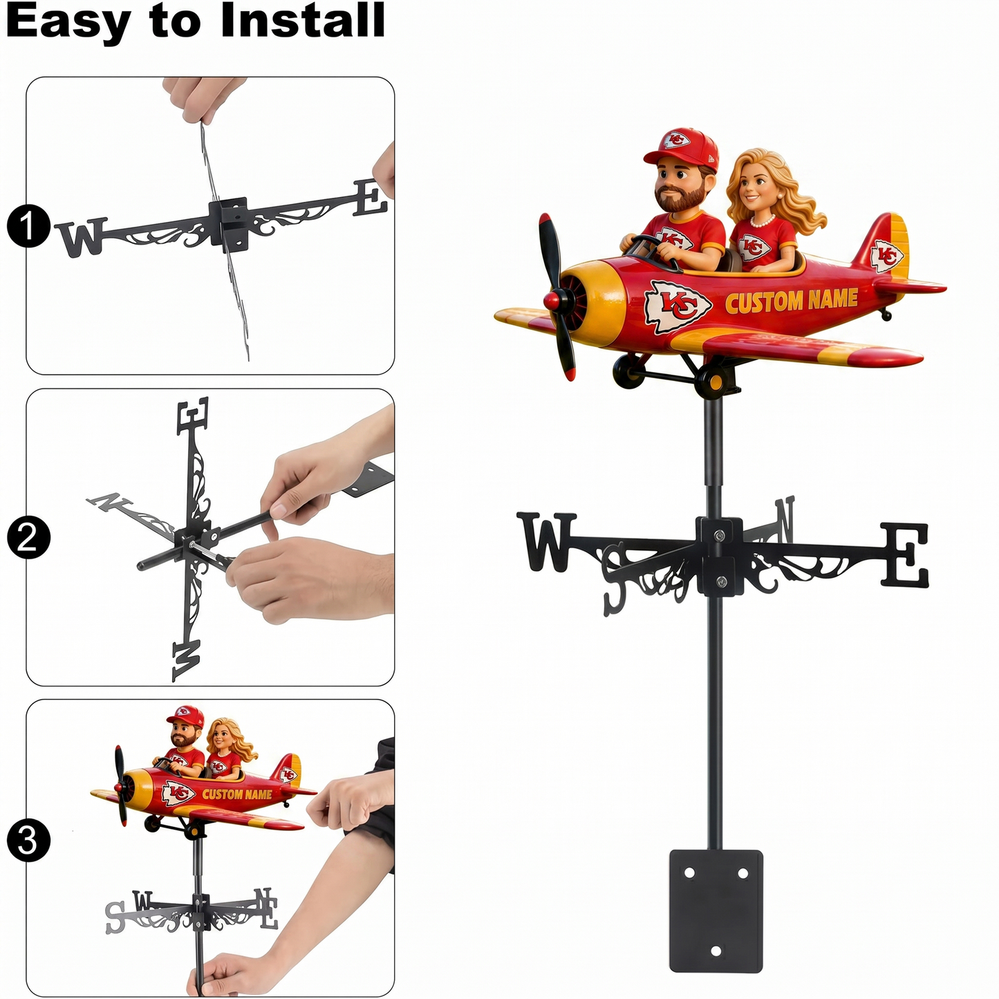 NFL Airphane Couple - Personalized Couple Weather Vane 1006 NAK NHT